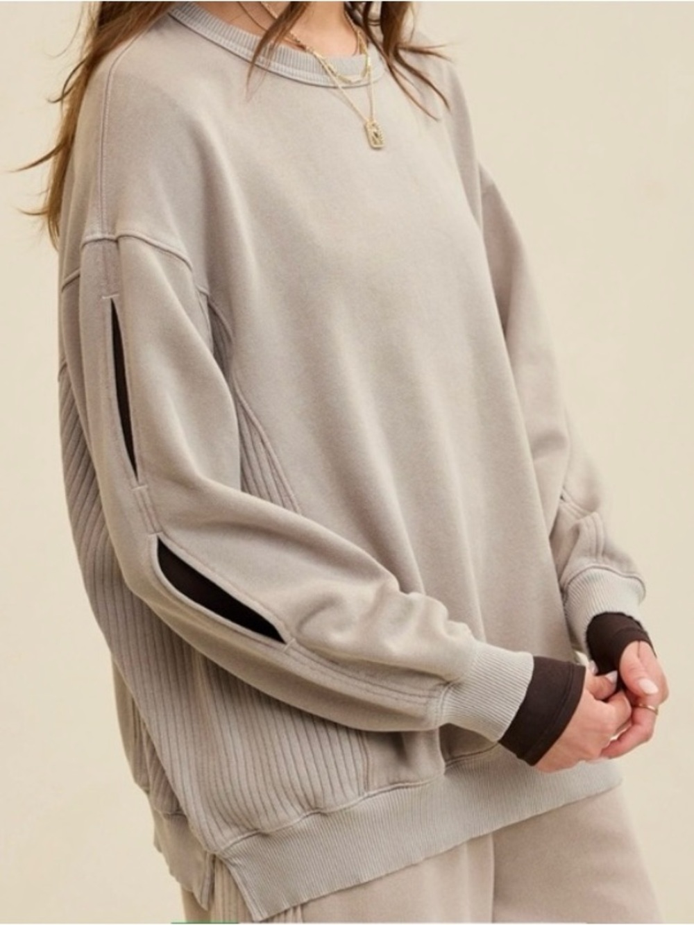 AERIE Très Chic Keyhole Sweatshirt